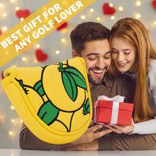 1 Pc Orange-Style Golf Putter Cover, Golf Club Head Cover, Golf Accessories Made Of PU Material, Waterproof And Wear-Resistant - Yellow - View 8