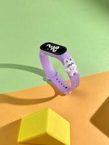 4pcs Kids & Teens Sports Electronic Watch M3, New LED Touch Screen, Cute Designs Like Rainbow Horse, Bunny, Rocking Horse, Fashionable Outdoor Sports, Convenient For School, Gift For Friends, Holiday Gift, Children & Teen Gift Watch Surprise Set