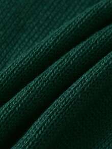 Boys' Solid Color Cable Knit Half Zip Sweater, School Style, Suitable For Spring, Autumn And Winter - Green - View 11