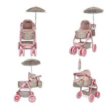 Carriola para Muñecas Estilo Vintage Modelo Noni IS-9662 Cochecito de Juguete para Niñas con Diseño Clásico Plegable y Ligera Ideal para Juego de Rol y Paseo de Muñecas Regalo de Cumpleaños Navidad - Rosa - Ver 2