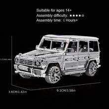 3D金属拼装模型DIY不锈钢扣拼图跑车卡丁车越野车模型无需胶水生日礼物装饰摆件 - 交通工具3 - 查看 4