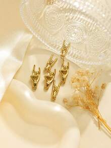 3件装 304 不锈钢手势 DIY 项链手链配件 - 鋼色 - 查看 2