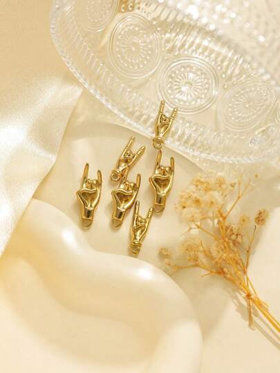 3 pezzi/confezione Accessori per collane e braccialetti in acciaio inossidabile 304 con pendente a forma di gesto