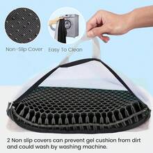 19.7" Gel Seat Cushion, Super Large & Thick Office Chair Cushion For Long Sitting - Back Hip Tailbone Pain Relief Cushion, Egg Seat Cushion Desk Chair Pads For Cars Wheelchair - Fits Up To 350 Lbs-222684 - 黑色XLTHICKEST24 - 查看 5