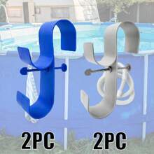 1/2 pièces Support de tige de piscine réglable - en plastique, idéal pour les piscines hors-sol, comprend le filet de piscine et les accessoires de crochet de brosse. Accessoires de piscine | Support réglable | Construction en plastique, support de tige de piscine sécurisé et fiable. Accessoires de piscine, articles de plage essentiels, accessoires de plage, flotteur de piscine