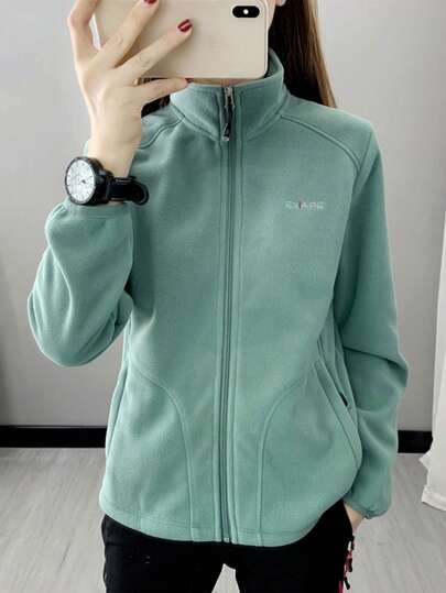 1pc Women's Outdoor Hiking Mountaineering 330g Thick Windproof Fleece Jacket,Winter,Skiing