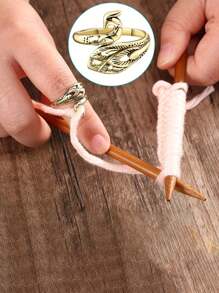 可调节针织环钩针针织配件、DIY 手工编织环、优质孔雀环、导纱指套针织套、快速钩针 - 彩色 - 查看 4