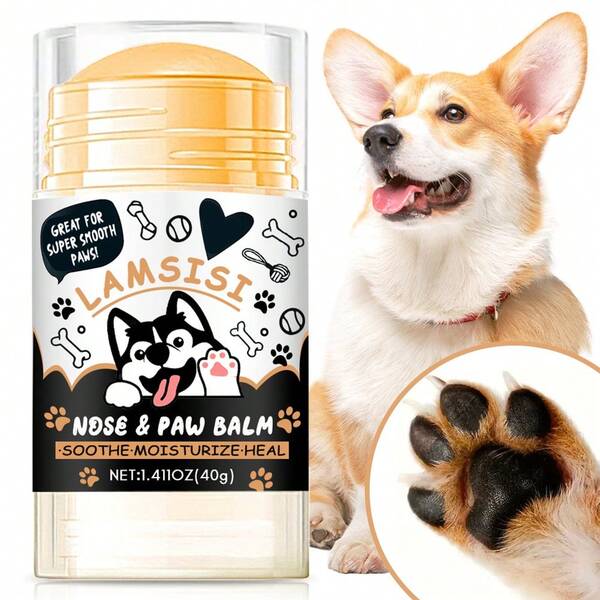 Avocado Oil & Beeswax Pet Paw Balm - Moisturizing Cream For Cracked, Dry Paw Pads And Noses Of Dogs And Cats. Natural Paw Pad Moisturizer For Pets, Suitable For Paw Pads Damaged By Hot Pavement, Dry Paw Pads And Noses. Moisturizing Balm For Pet Foot Care In Autumn/Winter (Random Packaging Sent)