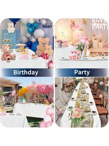 6 paquets de nappe blanche 57 x 120 pouces, nappe en satin résistante aux taches et aux faux plis pour les tables rectangulaires de 6 à 8 pieds, nappe en polyester pour les tables de salle à manger, les mariages, les fêtes, les banquets et le camping - Multicolore - Voir 12