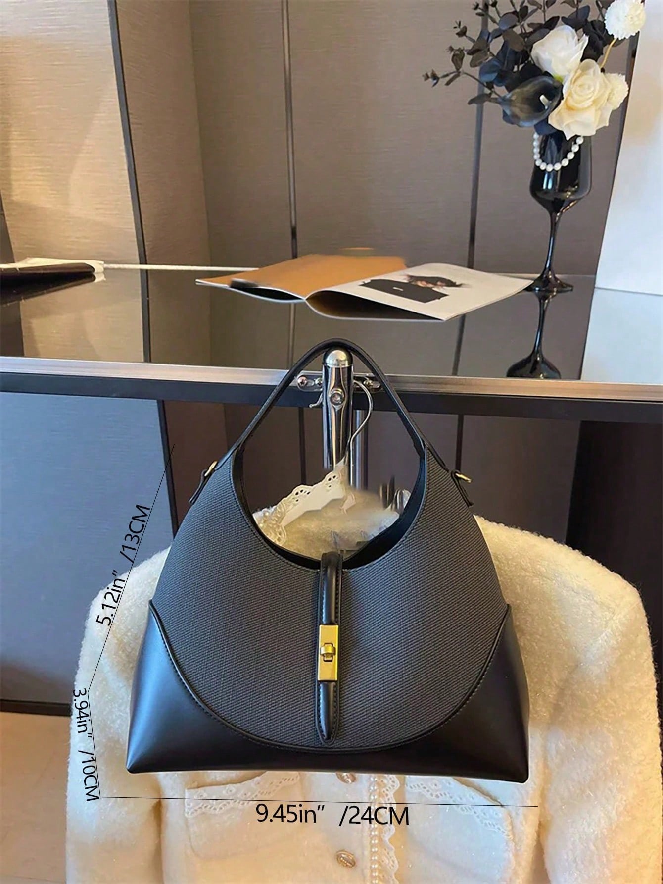 حقيبة ذات تصميم فريد بتصميع ألوان متباينة، حقيبة ك...