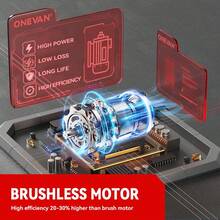 ONEVAN Electric Screwdriver, 1/2 Inch 3-Function Brushless Electric Impact Wrench Cordless Screwdriver Electric Drill - 附配件套裝 - 查看 7