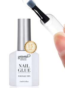 15ml Super Strong Nail Glue For Acrylic Nails,Nail Tips, Press On Nails,Fake Nails, Salon Quality Brush On Nail Glue Easy Application Durable & Long-Lasting False Nail Glue - Clear - View 9