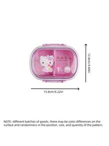 1pc 580ml Sanrio Hello Kittys Bento Lunch Box Set - Leak-Proof Microwave- 3 Compartment Lunchbox With Lid, Cute Pink Detachable Containers, Snack Bowls, Refrigerator Storage