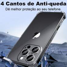 Capa Capinha Space Transparente Anti Impacto TPU Case Space Compativel Apple 11 ProMax 12 13 14 16 17 Pro Max Plus X/Xs - Transparente - Visão 8