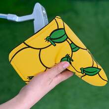 1pc Orange Golf Club Head Cover And Putter Cover, Suitable For Men And Women Outdoor Enthusiasts, Made Of Durable Material - Yellow - View 3
