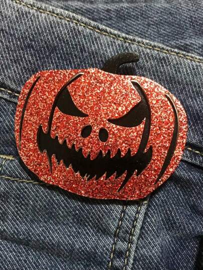 1pc Creative Pumpkin Brooch, Fashionable Halloween Acrylic Pin Decor Accessory