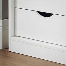 SoBuy Hallway Shoe Bench Shoe Rack Shoe Cabinet With A Sliding Door And Seat Cushion White W80 X D30 X H49cm FSR153-W - White - View 10