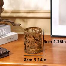 Halloween Hollow Iron Candle Holder, Centerpiece Decor For Dining Table, Fireplace, Halloween Decoration And Party, Witch, Owl, Pumpkin Design