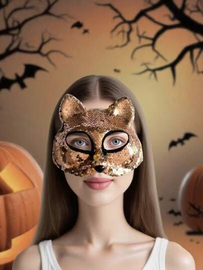 Sequin Decoration Fox Mask Carnival/Masked Dance Creative Accessories