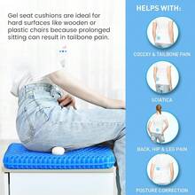 19.7" Gel Seat Cushion, Super Large & Thick Office Chair Cushion For Long Sitting - Back Hip Tailbone Pain Relief Cushion, Egg Seat Cushion Desk Chair Pads For Cars Wheelchair - Fits Up To 350 Lbs-222684 - BlueMedium - 查看 7