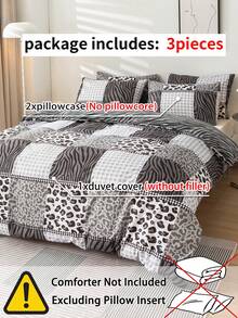 3pcs Heart Pattern Bedding Set (1 Duvet Cover And 2 Pillow Shams), Soft & Skin-Friendly, Suitable For All Seasons, Home, Wedding And Other Occasions - Multicolor - View 8