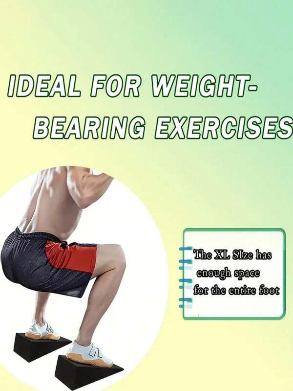 2 piezas Cuña ajustable para sentadillas y tabla de estiramiento de pantorrillas - Bloques de yoga de EVA de alta densidad para entrenamiento de estabilidad, fuerza de piernas y equilibrio - Equipo de fitness negro duradero con superficie lisa y estructura resistente para levantamiento de pesas, rehabilitación y estiramiento profundo, accesorios para sentadillas, ayuda para la postura Trikonasana, diseño elegante, superficie texturizada