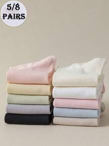 5/8 أزواج من جوارب الكاحل الملونة للنساء، جوارب ناعمة ومريحة مناسبة للخارج والرياضة والدراجات والاستخدام اليومي، للربيع/الصيف/الخريف