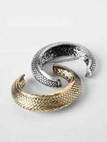 1 Vòng tay dạng vòng tay cơ bản tối giản, thiết kế hình vòm, vòng tay kim loại cứng - Nhiều màu - Xem 4