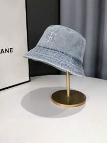 1 件女士秋冬渔夫帽，大头围，小脸，复古水洗，百搭，轻便，适合户外散步、购物、度假、日常穿着、返校、万圣节