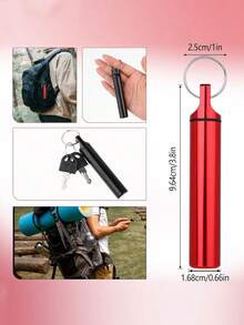 带钥匙扣的紧凑型铝合金药丸管 - 安全旋盖，便携易用，适用于日常药物管理，钱包药盒，药丸收纳盒 - 彩色 - 查看 7