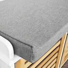 SoBuy FSR23 Modern Shoe Chest With Baskets (Grey) Bench Shoe Cabinet With Seat Cushion Toy Chest White With Grey - 白色+卡其色 - 查看 4