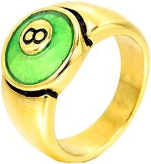 Men's Stainless Steel Billiard 8 Ball Signet Lucky Gothic Biker Ring,11765028