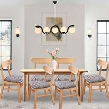 Stretch Non-Slip Soft Washable Dining Chair Covers Set Of 4, Yellow Cushion Slipcovers Kitchen And Dining Room Chairs - 05 - View 6