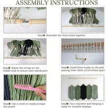 HYVAKUPPA Macrame Wall Hanging Large Macrame Tapestry Boho Wall Decor Wall Art Handmade Woven Cotton Textile Tapestry Home Decoration For Living Room Bedroom - 綠色 - 查看 2