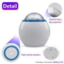 1pc Glowing Starry Sky Projection Clock With Music&Calendar Colorful Light Digital Alarm Clock Temperature Indicators Home Decor Room Decor - White - View 7