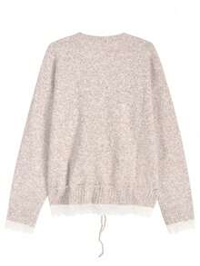 2025秋冬长袖优雅别致系腰开衫