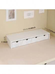 4 抽屉桌面收纳盒：轻质，塑料材质，适合办公桌收纳