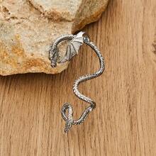 Bohemian Pterodactyl Shape Piercing Earrings, Fashion Vintage Ear Jewelry, Party Gift - 左耳銀色 - 查看 2