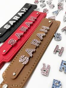 1pc Customized DIY Accessory Keychain, Can Customize Rhinestone Letter Name, Multiple Colors Available, Suitable For Bag Pendant And Strap, Christmas Gift For Young Girls, Female Office Workers, Essential For Holiday And Christmas - Multicolor - View 3