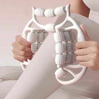 Outil de massage des jambes à 24 rouleaux, rouleau de yoga, pince de massage des jambes, rouleau relaxant pour les mollets et les cuisses, soulage la raideur de la taille et du dos, affine les mollets / améliore la posture.