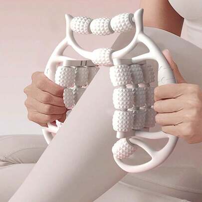 24-Roller Leg Massager, Yoga Roller, Leg Clamp, Calf & Thigh Muscle Relaxer Roller, Relieve Waist & Back Stiffness, Slim Calves, Improve Posture, Adult Massage, Fascia Roller, Weight Loss Product