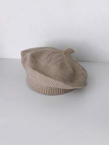 半件套纯色男女通用婴儿贝雷帽，新生儿幼儿艺术家帽，适合0-3岁宝宝，婴儿服装，婴儿秋/春季配饰，小女孩秋季服装，适合室内外，生日拍照道具装饰，婴儿礼物 - 彩色 - 查看 7