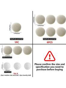 6个羊毛烘干球，适用于洗衣机，可加快衣物烘干速度，防止衣物缠绕打结，保持衣物柔软洁净。可在家中、公寓使用，或作为送给母亲和祖母的日常礼物。 - 彩色 - 查看 5