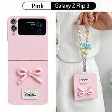 keshengtai Bow-Knot 1 件糖果色蝴蝶结手机壳和 1 件手链套装适用于三星 Galaxy Z Flip7 6 5 4 3 5G 防水防震防摔防刮 - 粉色 - 查看 8