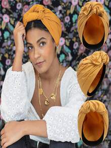 Vintage French Turban Hat Fashion Female Bandana Headband Women's Hair Cover Cap Ladies Head Wraps Muslim Headscarf Bonnet