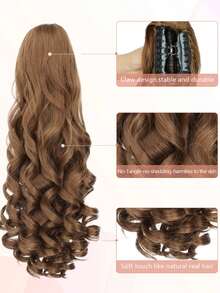 18 Zoll wellige Pferdeschwanz-Haarverlängerung mit Klammer, synthetische Fasern, natürlich weich und flauschig, Pferdeschwanz-Haarteil für täglichen Gebrauch von Frauen