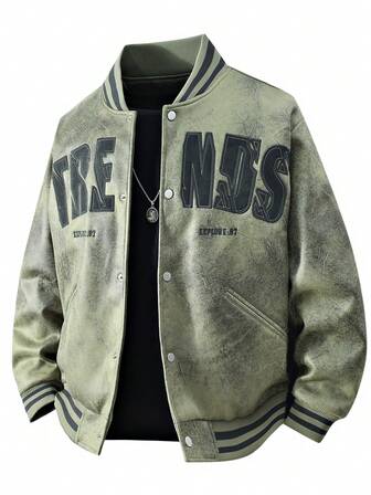 TAI TONG MIAO 男士休闲时尚绒面飞行员夹克