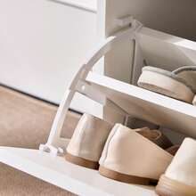 SoBuy 2 Flip-Drawers 1 Pull Out Drawer Shoe Cabinet Shoe Storage Cupboard Shoe Rack White W60 X D30 X H90cm FSR180-W - White - View 9