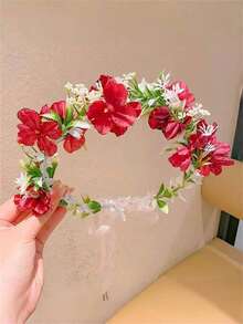 1 Peça Faixa de Cabelo com Flor Laranja Falsa Estilo Boho, Série Floresta Etérea, Adequada para Vestidos e Decorações Rastejantes, Acessório de Cabelo Elegante para Senhoras, Decoração de Cabelo para Praia, Festival, Carnaval/Mardi Gras/Mascarada, Casamento, Fantasia Havaiana para Mulheres, Festa, Presentes - Multicolorido - Visão 10