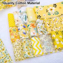 40pcs 2.55 Inch Quilting Fabric, Yellow Floral Cotton Scrapbooking Cloth, Precut Patchwork Roll For Craft Sewing DIY Crafts, Used For Crafts Blanket Rug Upholstery And Purse Making - 黃色 - 查看 3